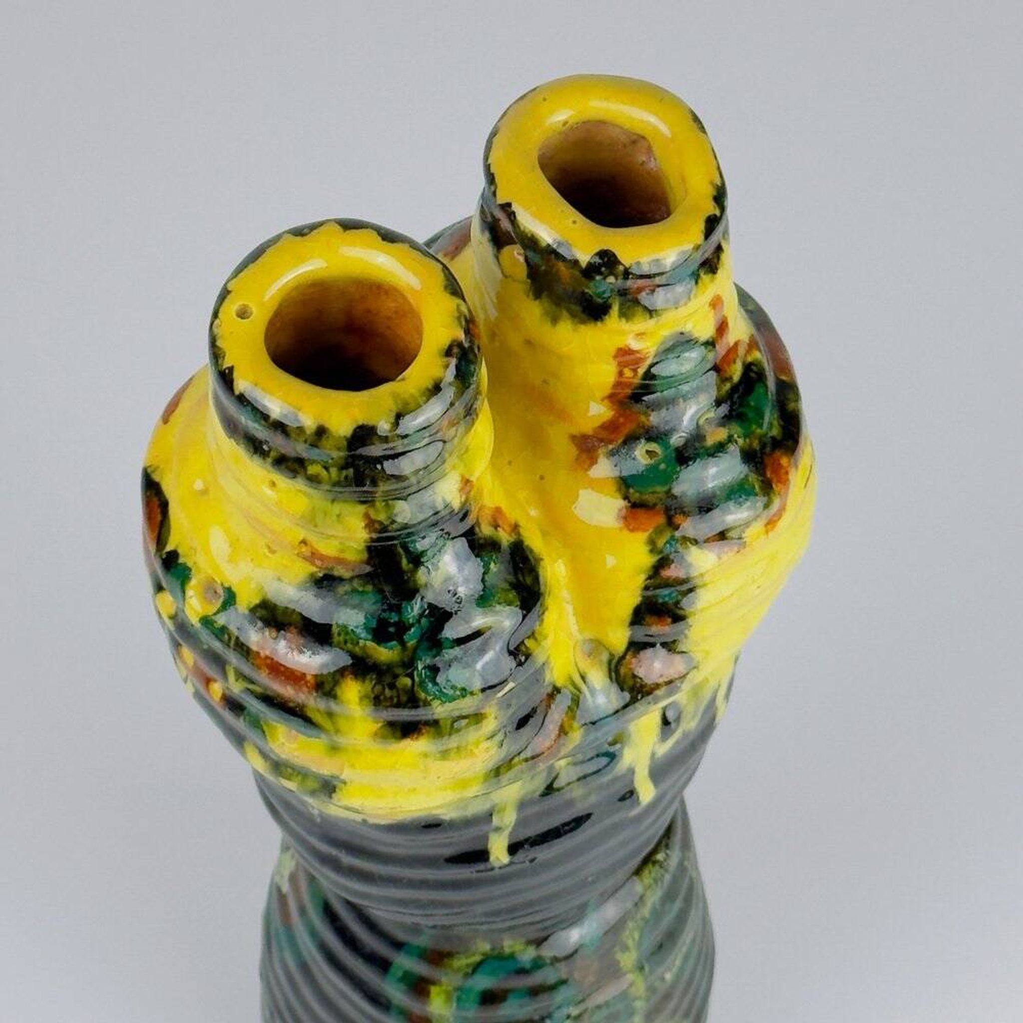 Vintage glazed pottery vase, former Yugoslavia, 1970s.