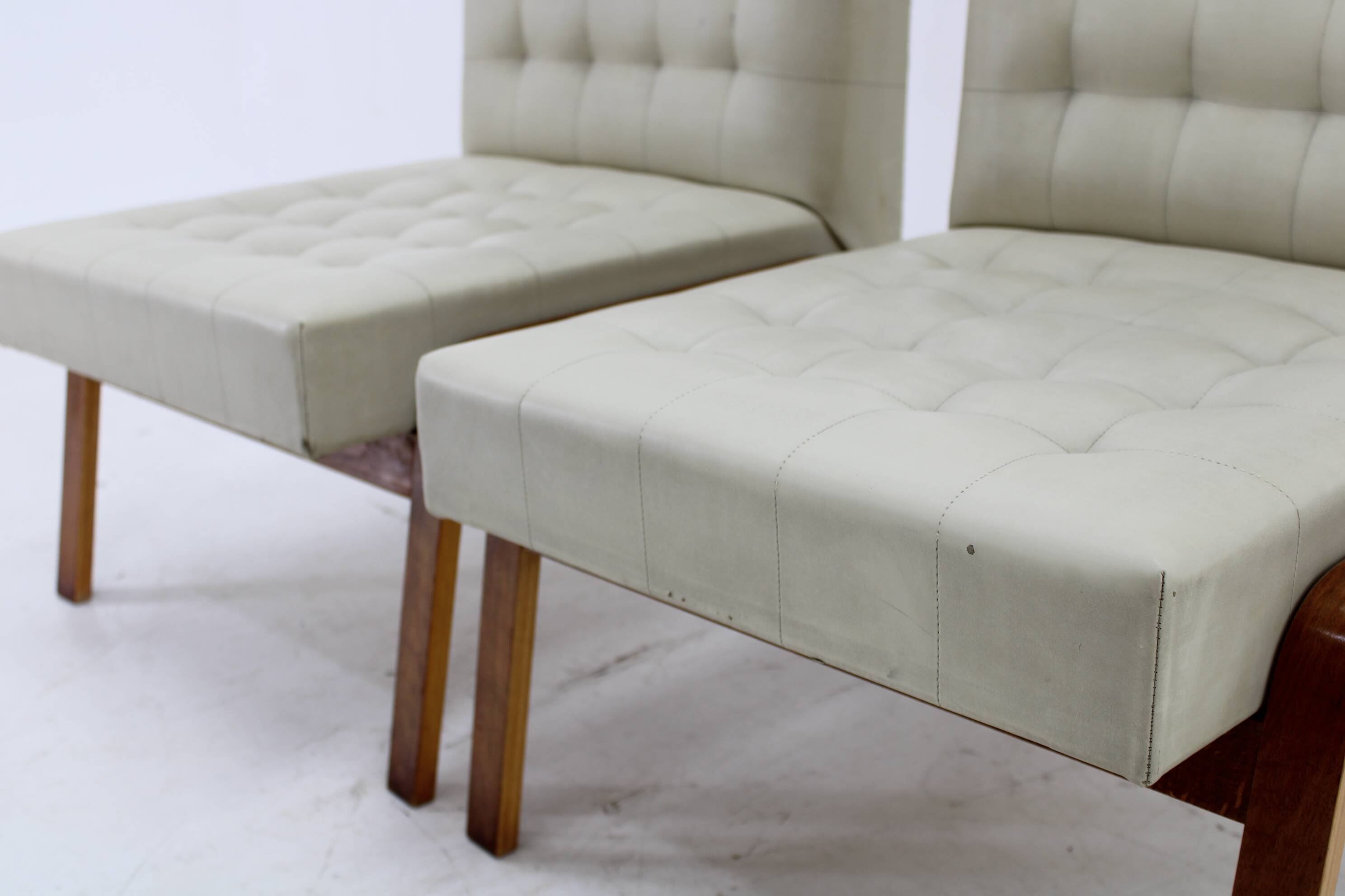 1970s Ludvik Volak Pair of Side Chairs by Drevopodnik Holesov , Czechoslovakia