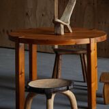 Mid-century Danish round dining table in solid pine, 1970s.