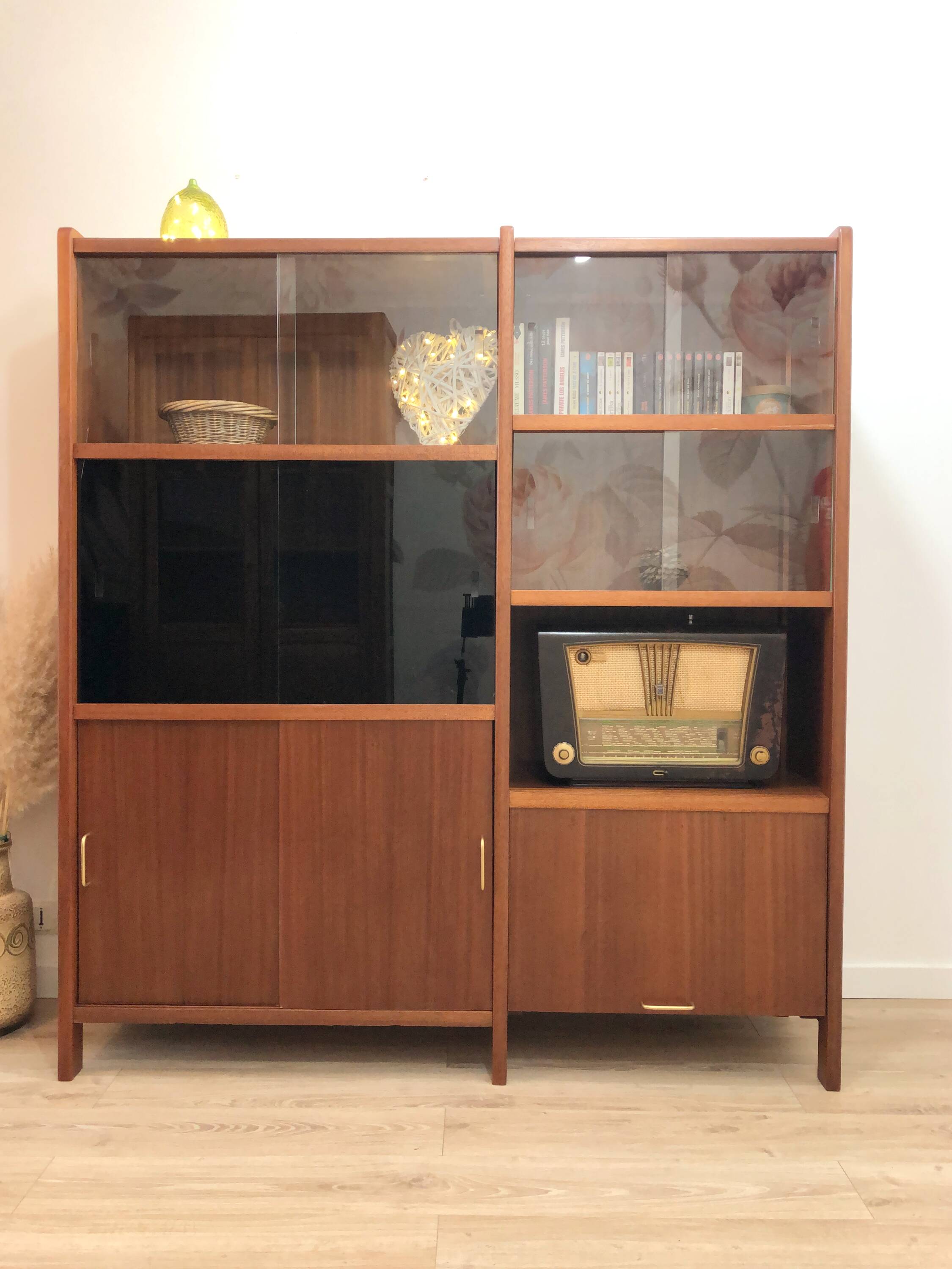 1970s teak bookcase