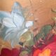 Tableau nature morte bouquet de fleurs dans un vase .