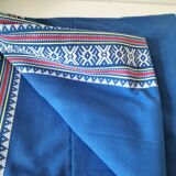grande nappe et 11 serviettes vintage basque bleu indigo,