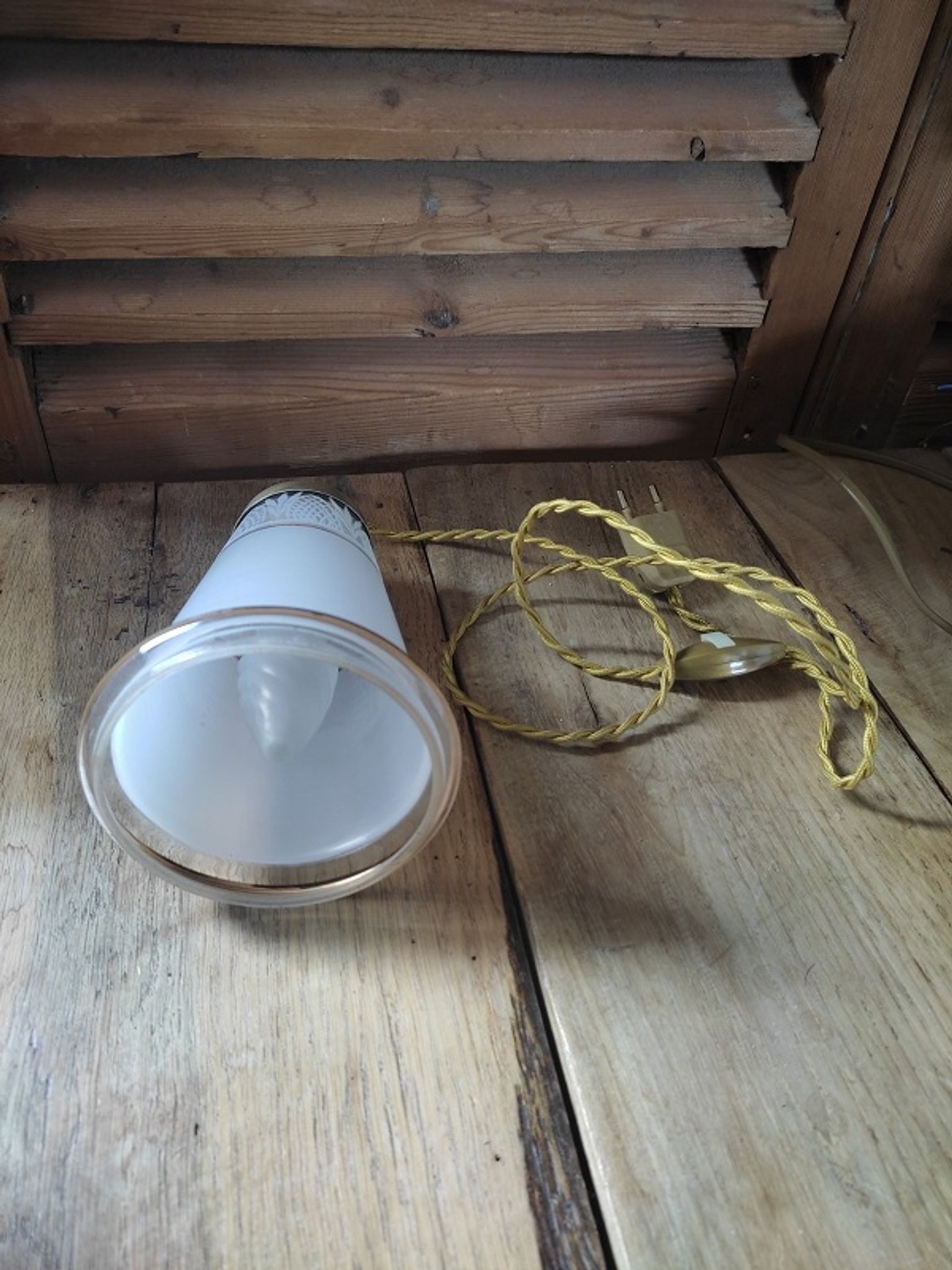 Walkman lamp lampshade in sandblasted glass art deco gilded old vintage