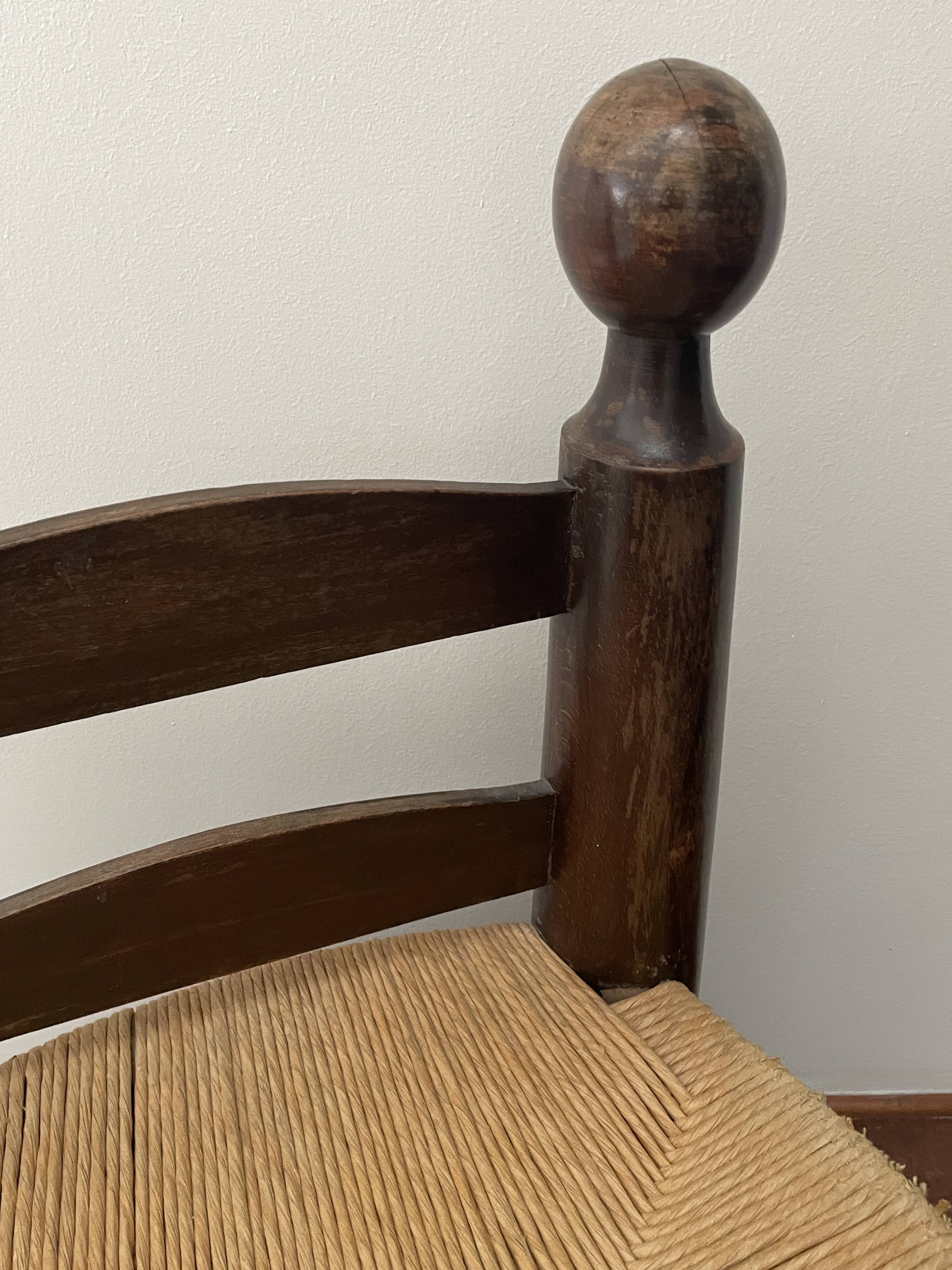 Brutalist low chair attributed to Charles Dudouyt, around 1940.