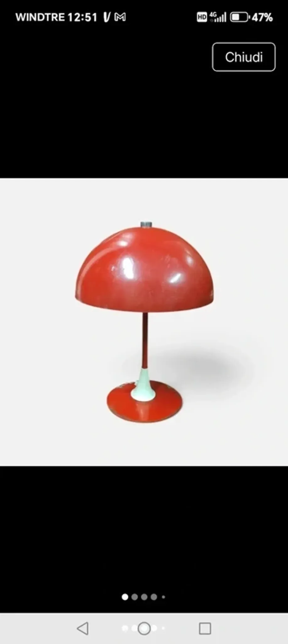 Metal space age mushroom lamp