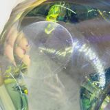 Empty Pocket Cup Ashtray Vintage Murano Glass Sommerso Green and Yellow