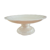 Présentoir à gâteau à piédouche en porcelaine beige de Lunéville France