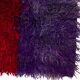Vintage Hand-Knotted Turkish Tulu Rug in Red and Purple, 100% Mohair Wool
