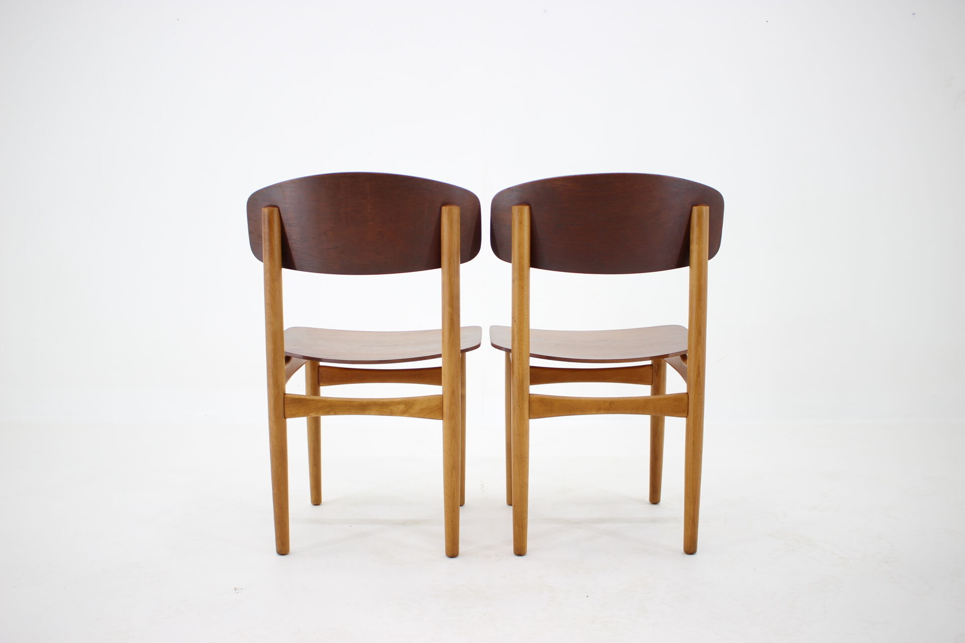 1960s Børge Mogensen Model 122 Oak and Teak Dining Chairs for Søborg Møbelfabric, Denmark