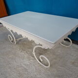 Table basse fer forgé plateau bois