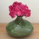 Vintage vase in ceramic emailed with relief motifs of dragonfly
