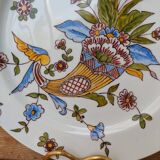 Very beautiful old plate decorated with a cornucopia, hand-painted, Limoges