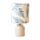 White enamelled mustard pot lamp - fern pattern