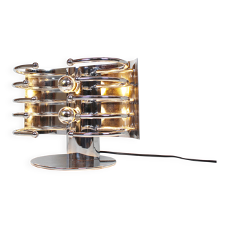 Unique & exceptional Italian 1960s Space age chrome table lamp
