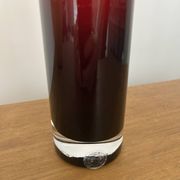 Large contemporary ruby red glass vase