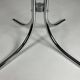 Vintage chrome glass round dining table 70s space age