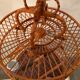 Ancienne cage à oiseaux en bois et rotin