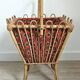Vintage rattan chair with red fabric – 1960s/70s