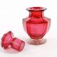Biedermeier tea caddy, red crystal glass, Poland, 19th century