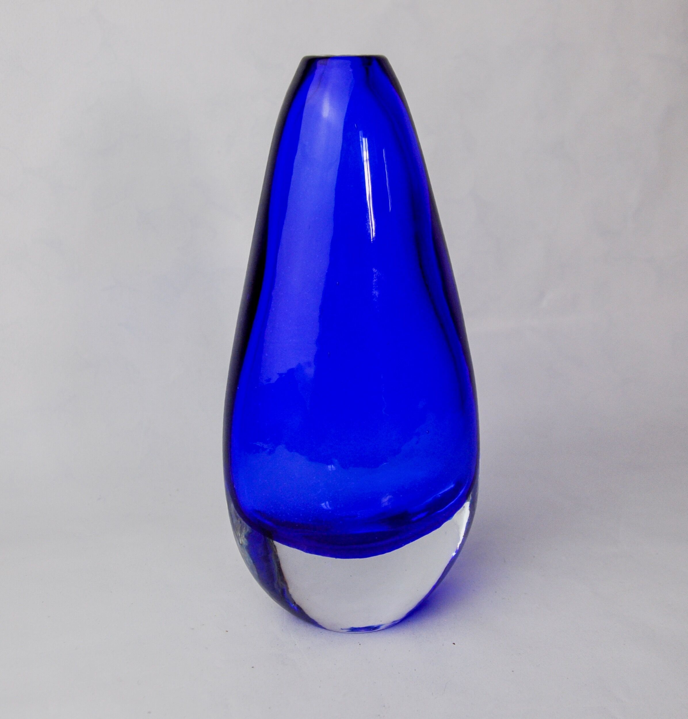 Blue sommerso vase by seguso, Murano glass, Italy, 1970