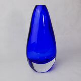 Blue sommerso vase by seguso, Murano glass, Italy, 1970