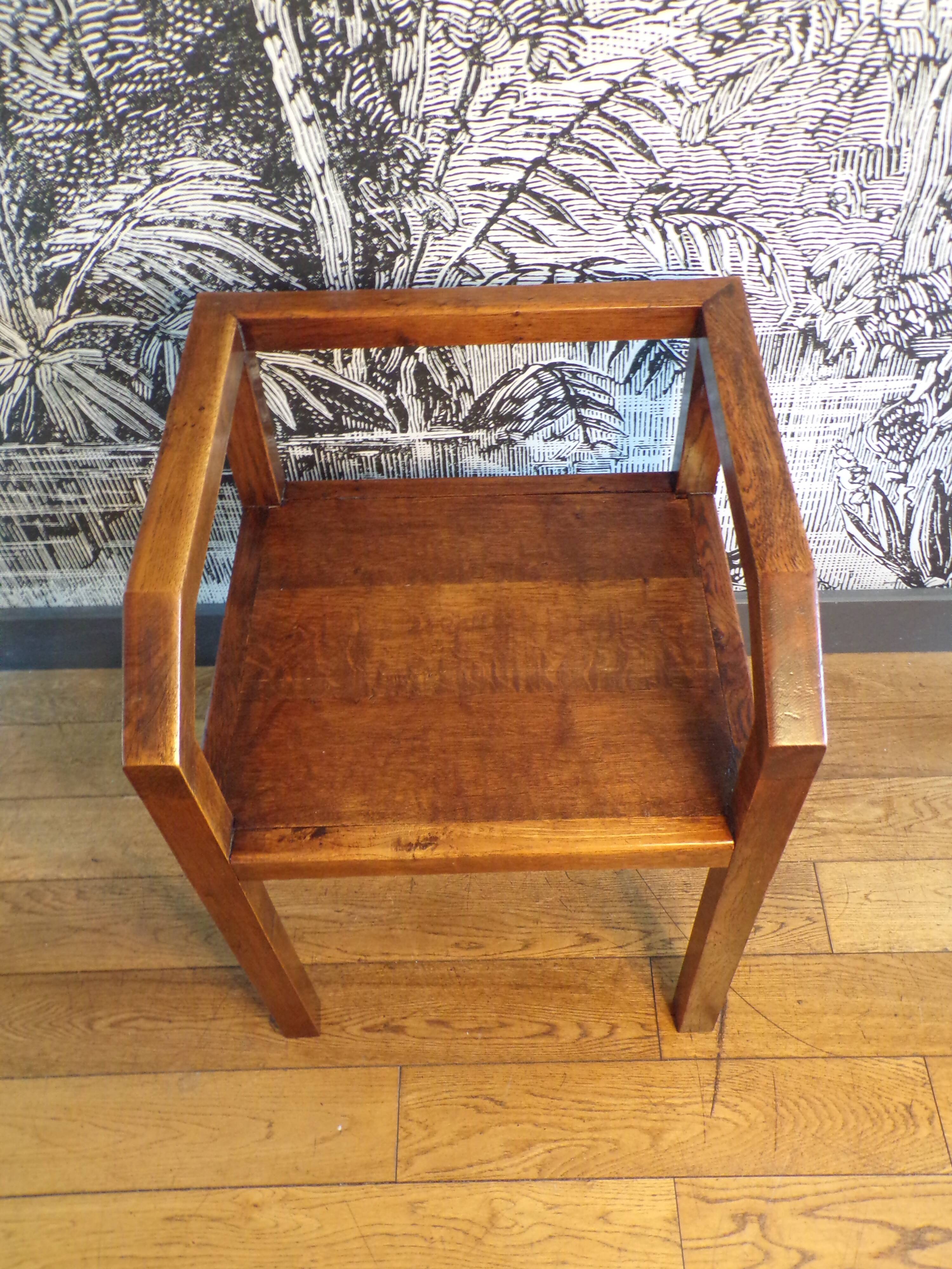 1930s minimalist wooden armchair