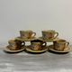 Set of 5 St Amand Autumn porcelain cups and saucers.