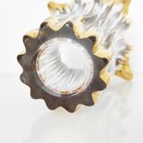 Splash-shaped crystal vase with gold rim