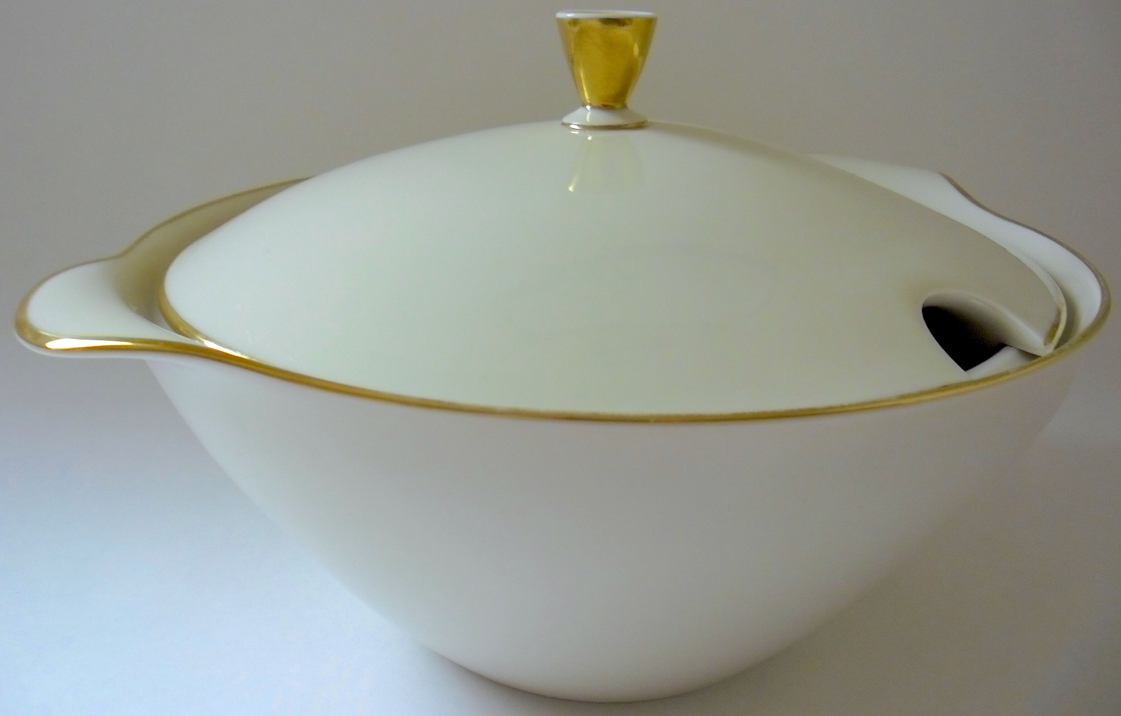 Seltmann-Weiden white and gold porcelain soup kitchen (Bavaria)