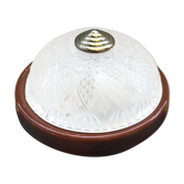 Plafonnier rond en verre moulé 1970
