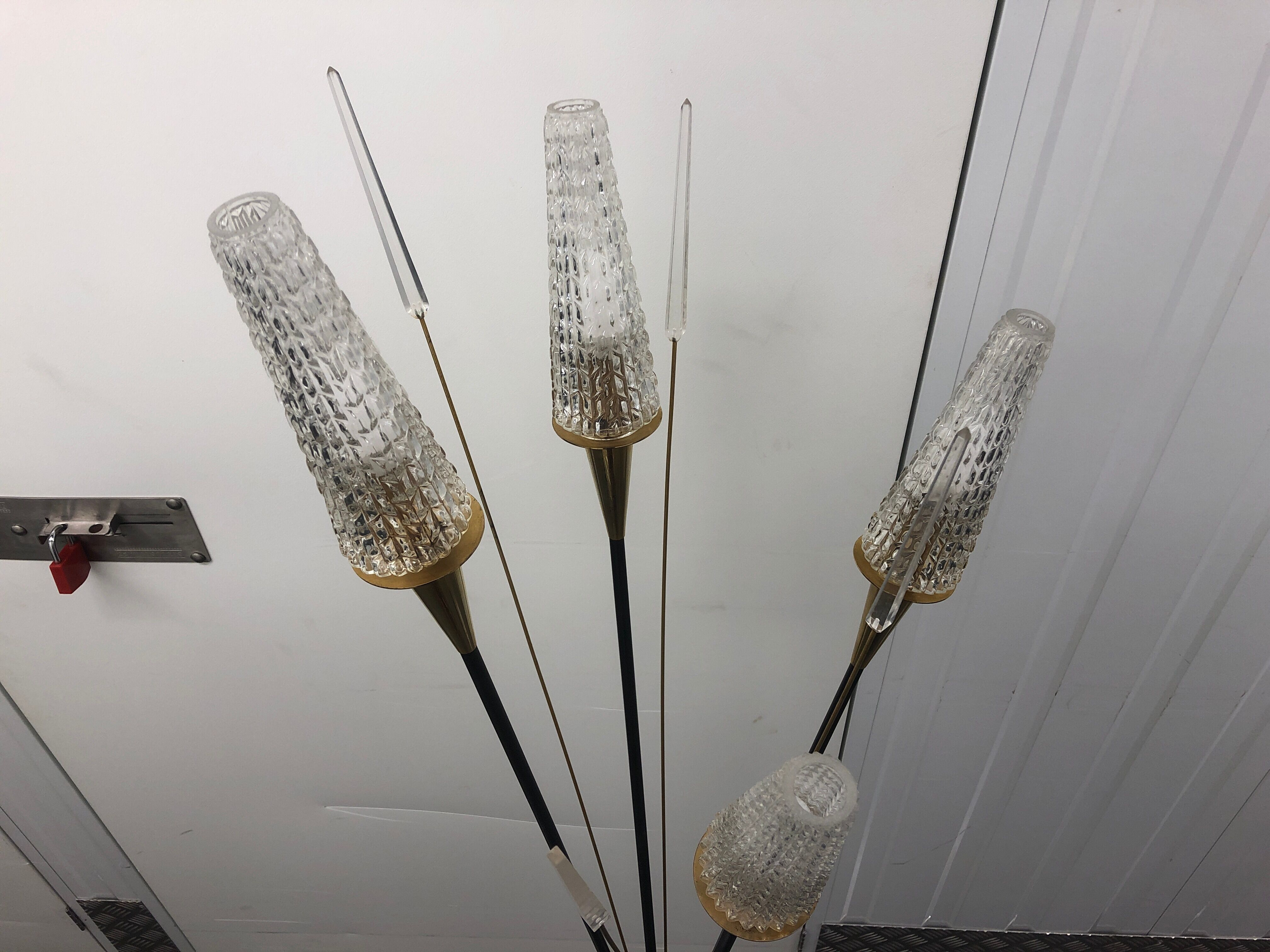 Lampadary with wheat sheaves by René Mathieu circa 1960