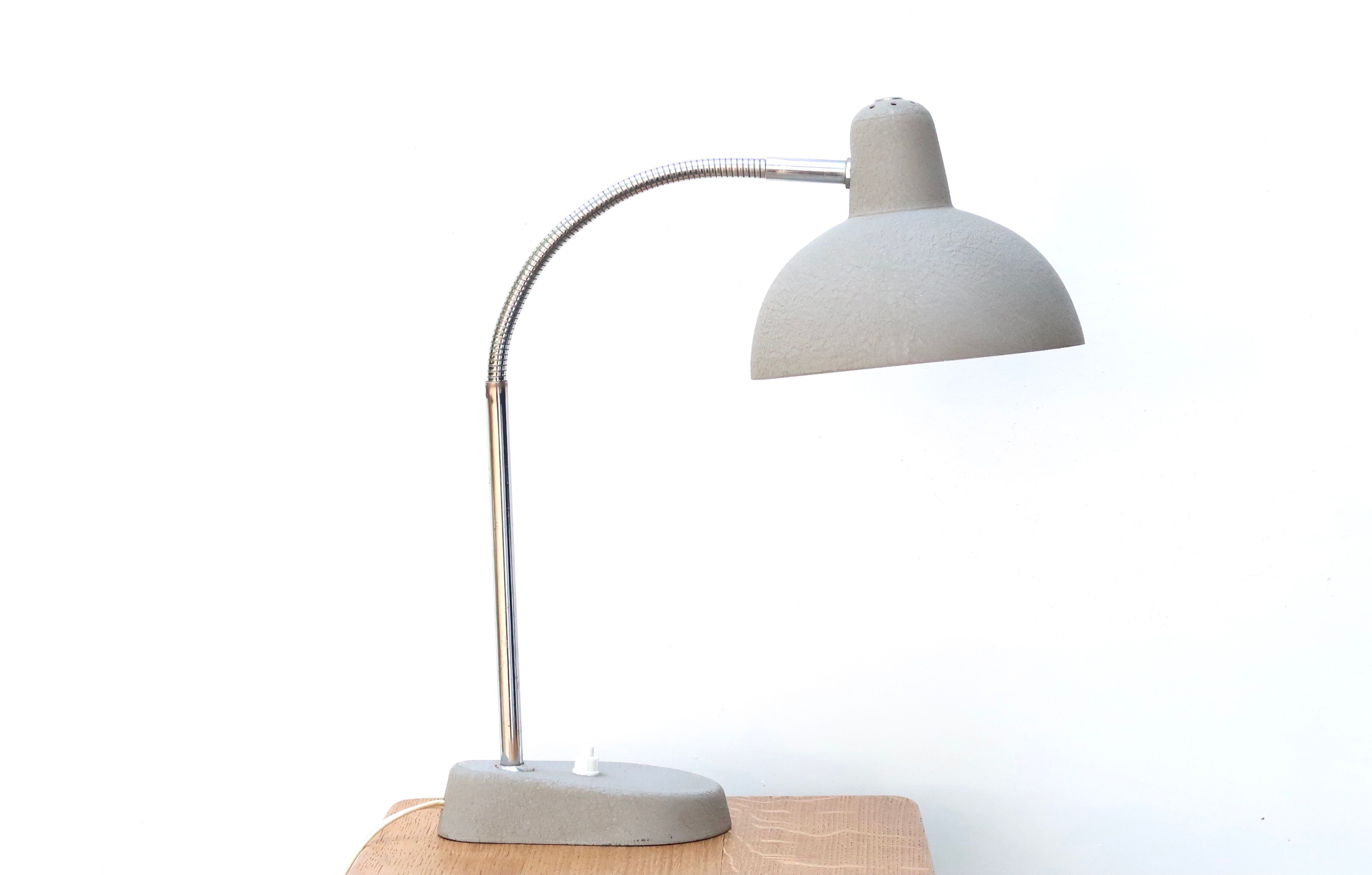 Articulated grey desk lamp, 50s