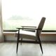 Vintage armchair in light beige corduroy designed by H. Lis.