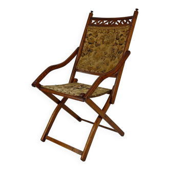 Victorian "safari" folding chair, United Kingdom, Arts & Crafts, circa 1880