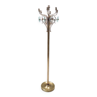 Revolving Brass and Glass Coat Rack , Italy