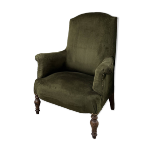Fauteuil crapaud velours - vert