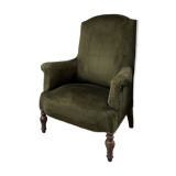 Green velvet tub chair