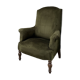 Green velvet tub chair