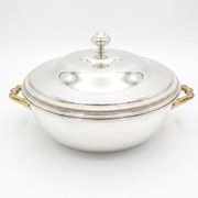 Soup tureen or vegetable dish in silver-plated metal – French silversmithing