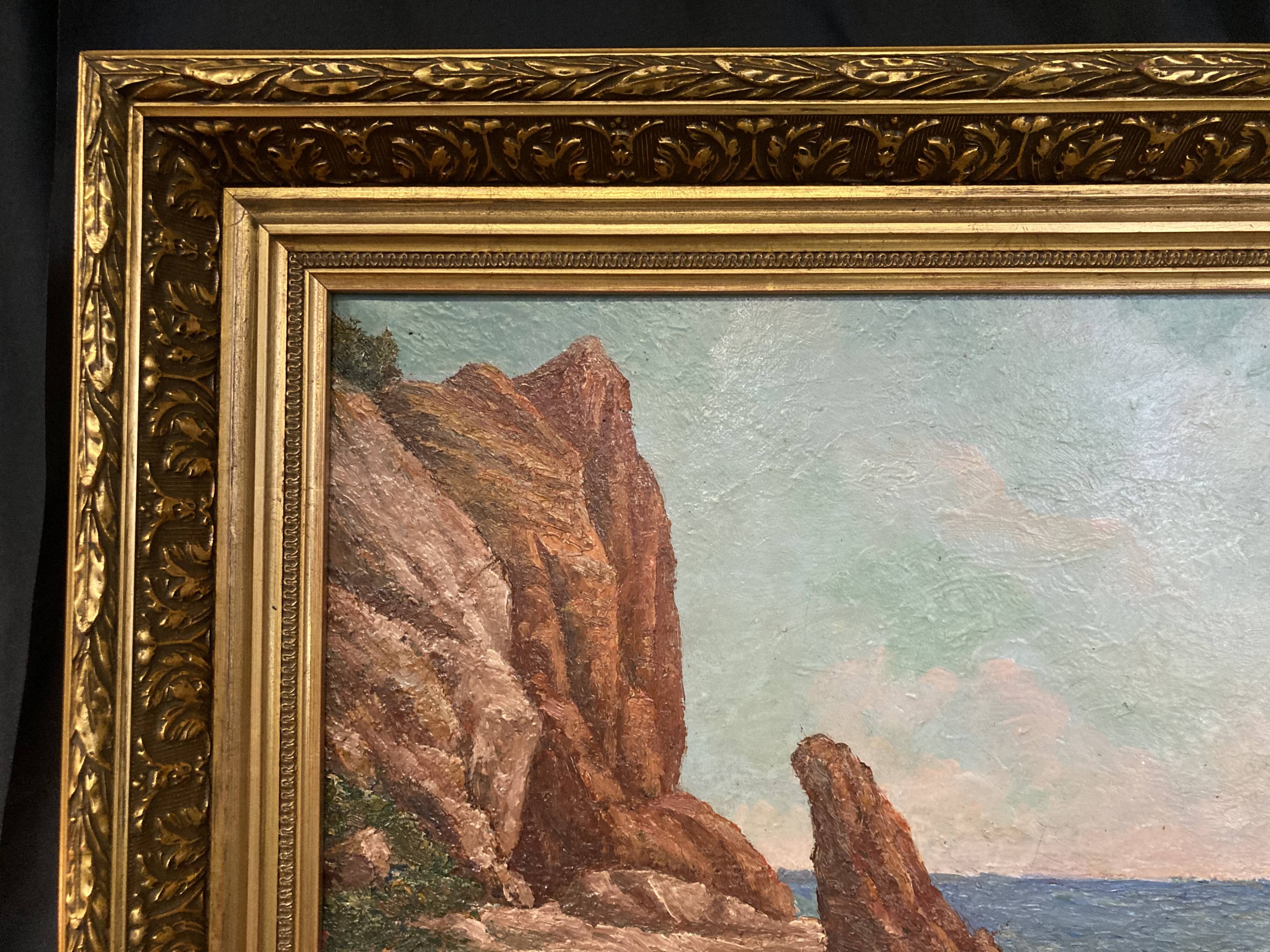 French School of the 20th century, Mediterranean Sea, oil on canvas