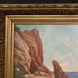 French School of the 20th century, Mediterranean Sea, oil on canvas