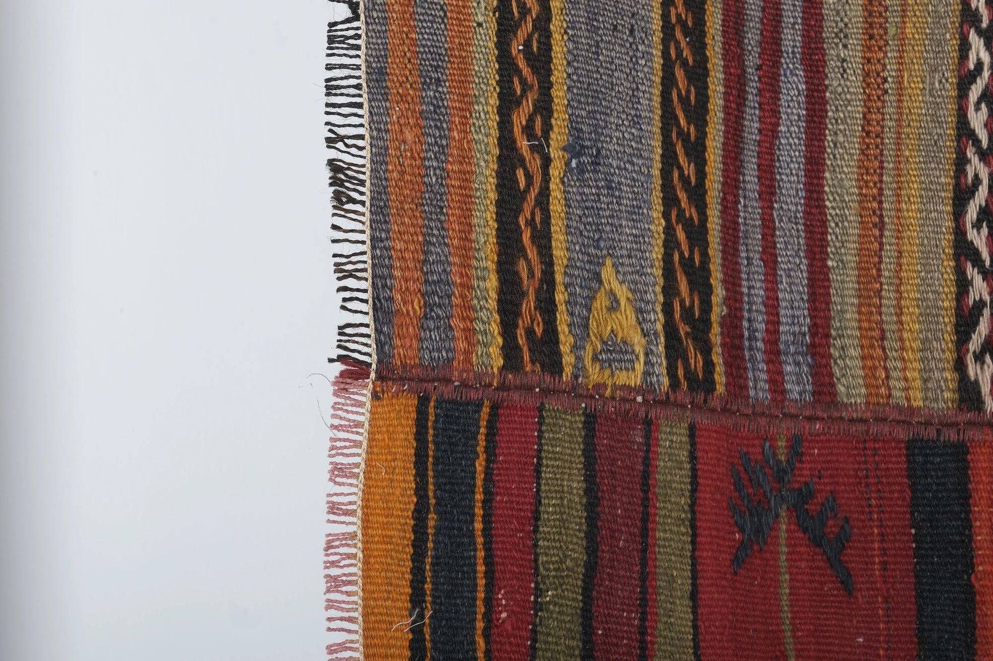 Vintage Turkish kilim handwoven 273x356 cm