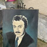 Painting, painting portrait of a man, vintage, circa 1960 unsigned, attributed to Roger Schmitt