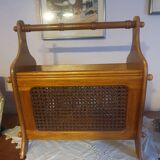 Vintage cane magazine rack