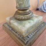Lamp base in the shape of a Corinthian column in onyx and bronze - Napoleon III late 19th century