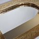 Oriental mirror in wood and hammered brass in the shape of an arch, plant decor, 52 cm