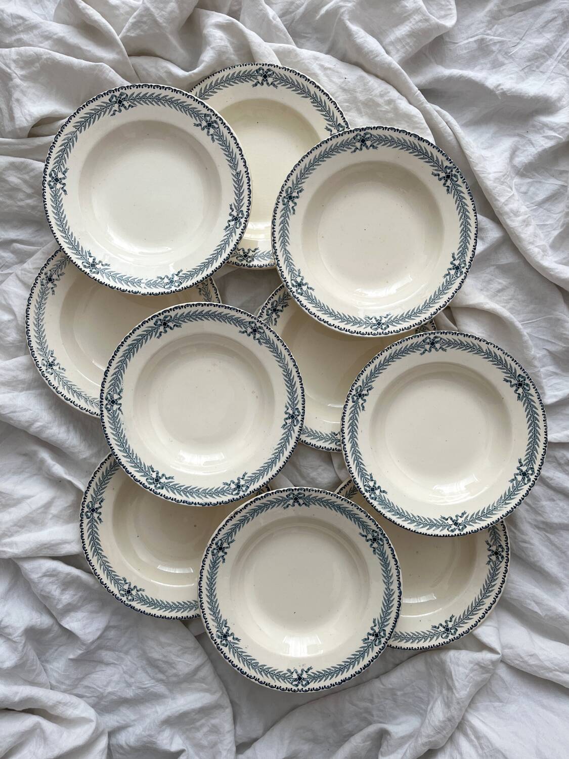 10 deep iron earthenware plates “Chinon” Choisy le Roi
