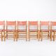 Set de 6 chaises en orme et cuir édition Maison Regain