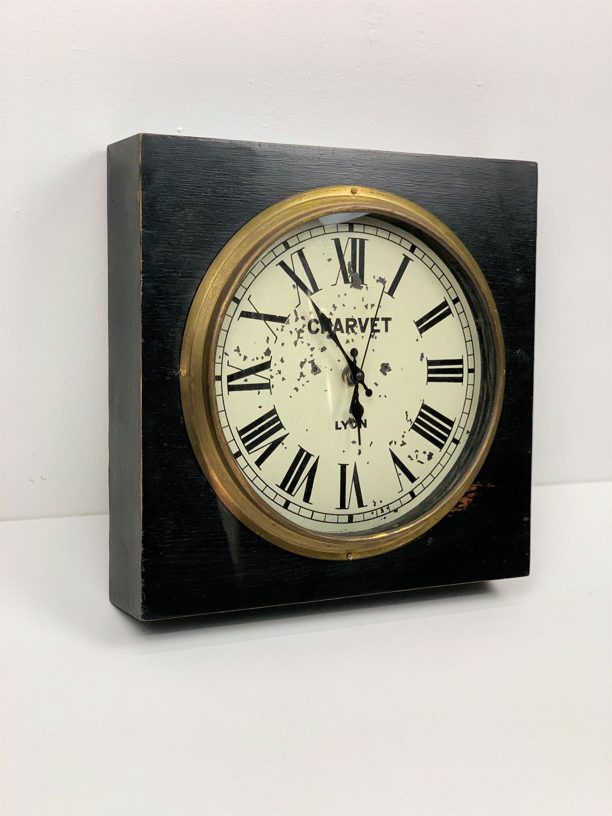 Pendule horloge bois cuivre house charvet lyon