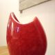 Red ceramic vase, italy 1970s